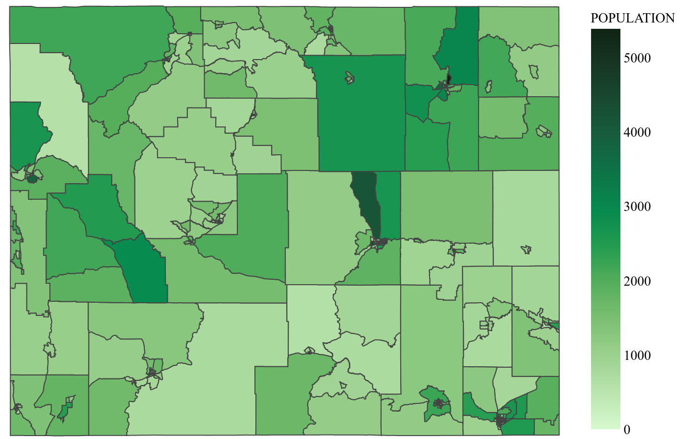 Wyoming population distribution across Census Block Groups